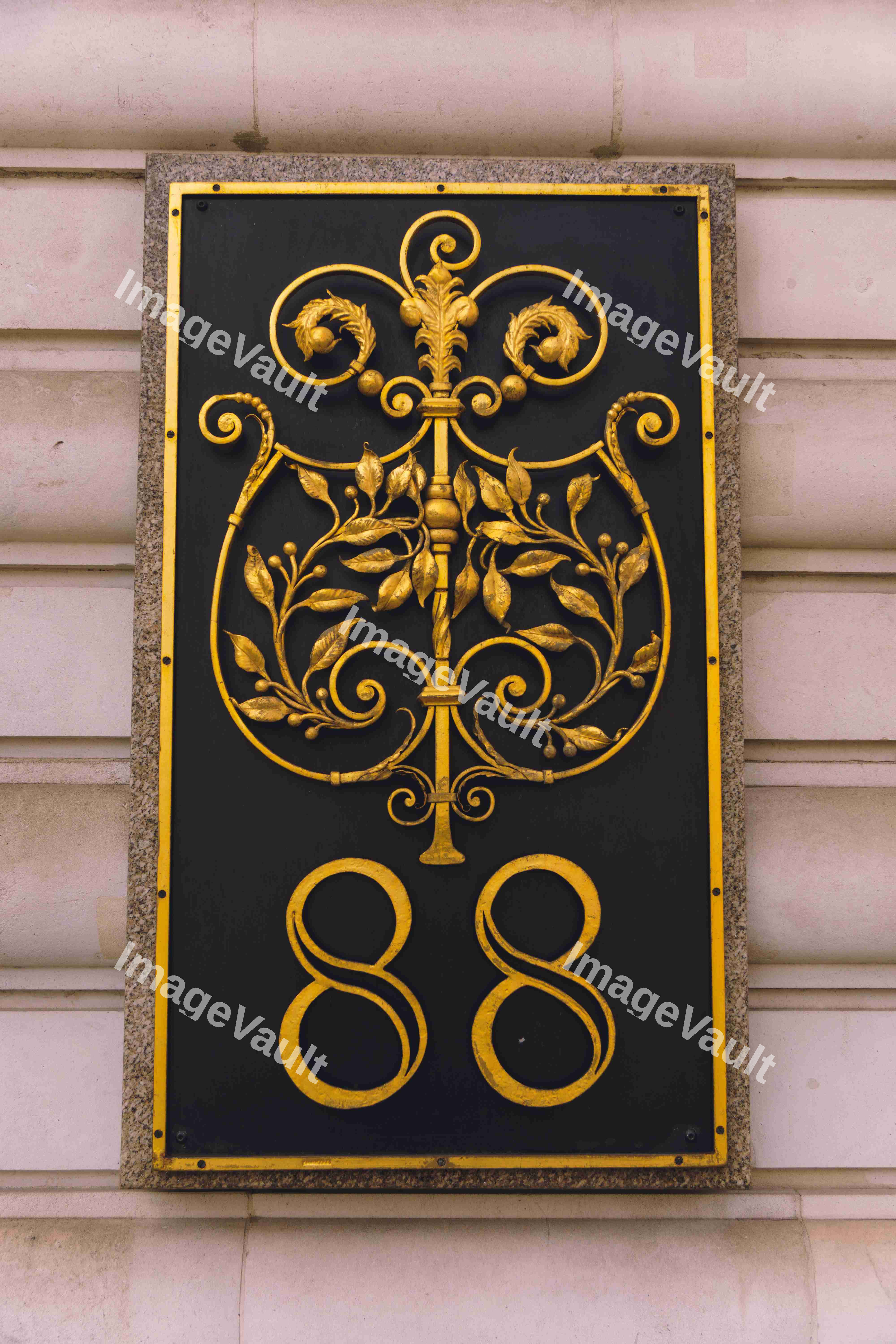 Number 88 Black & Gold Detail